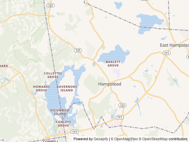 Map of Sanborn Shore Acres Campground location at Hampstead, NH, United States