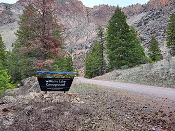 Williams Lake Campground Entry Sign