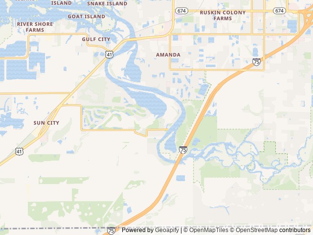 Map of River Oaks RV Resort location at Ruskin, FL, United States