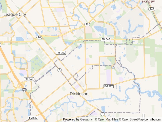 Map of USA RV Resorts - Lake Cove location at Dickinson, TX, United States