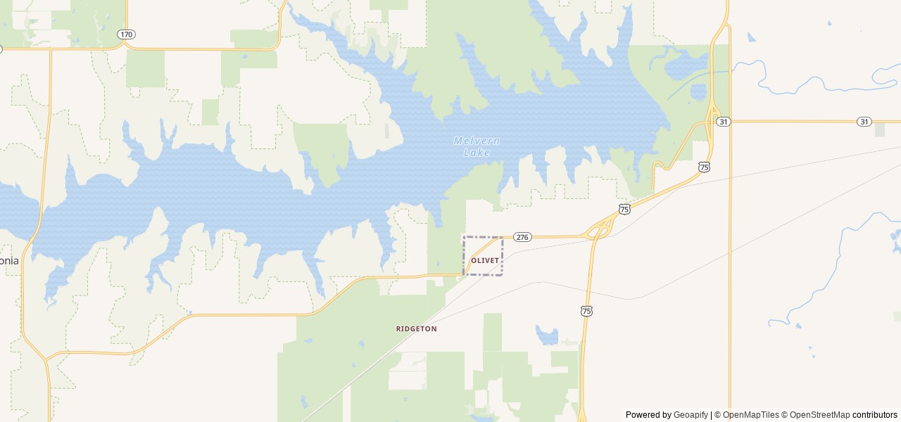 Map of Arrow Rock location at Lebo, KS, United States