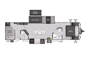 2022 Keystone RV Bullet 330BHS, two-room, two a/c, 1.5 bath