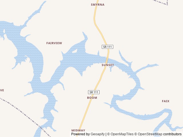 Map of Obey River Park location at Monroe, TN, United States