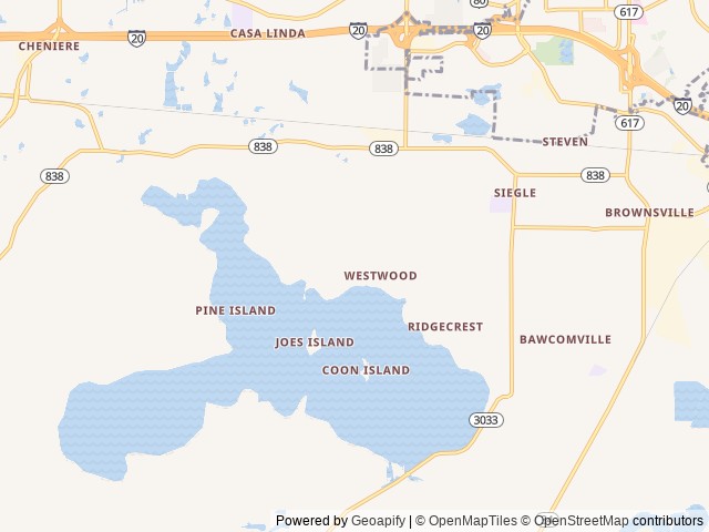 Map of Cheniere Lake Park location at West Monroe, LA, United States