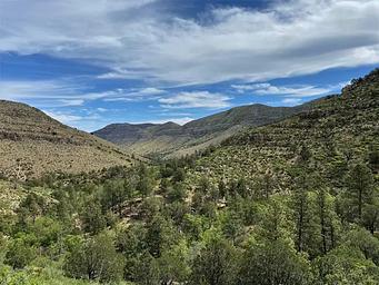 Mountain views from the Tejas trail looking back toward the Dog Canyon area.