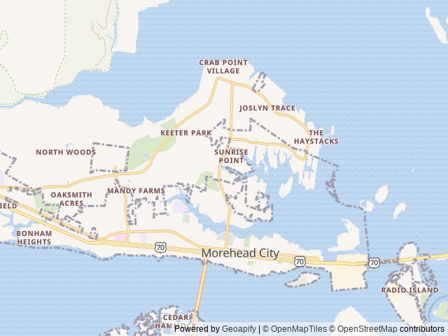 Map for Family Friendly Coleman Lantern Bunkhouse near Morehead City, NC