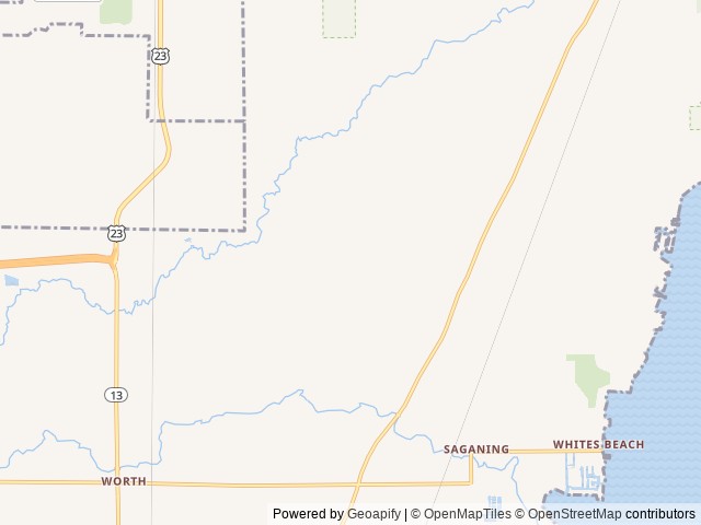Map of Saginaw Bay Resort location at Standish, MI, United States