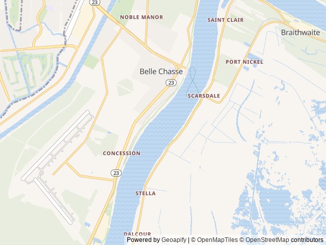 Map of Paloma Lake location at Braithwaite, LA, United States