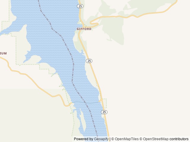 Map of Gifford Campground location at Gifford, WA, United States