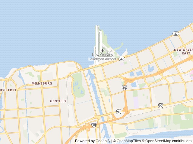 Map of New Orleans RV Resort & Marina location at New Orleans, LA, United States