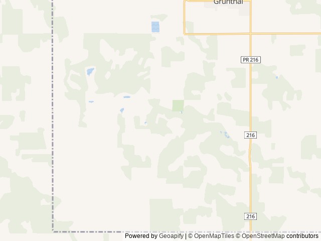 Map of Green Valley RV & Cabins location at Grunthal, MB, Canada