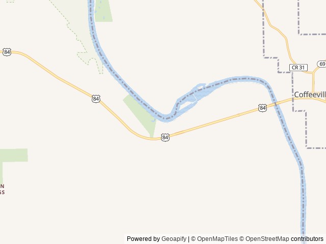 Map of Service location at Silas, AL, United States