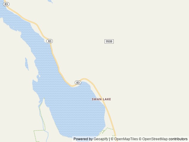 Map of Swan Lake Campground location at Swan Lake, MT, United States