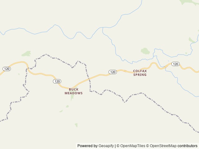 Map of Lost Claim location at Groveland, CA, United States