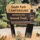 South Fork Campground Sign