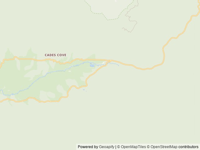 Map of Cades Cove Campground location at Townsend, TN, United States