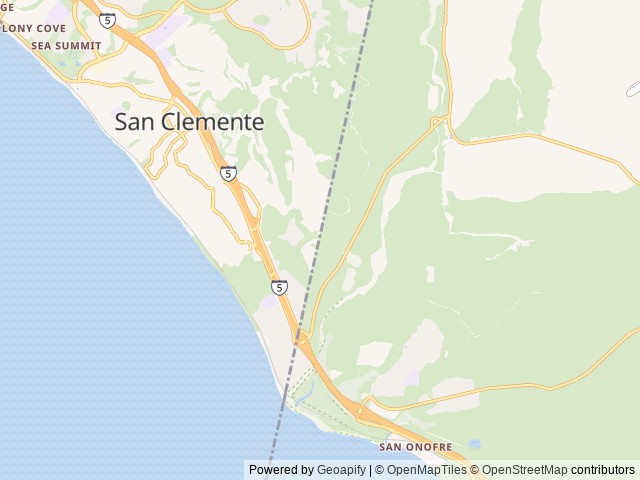 Map of San Mateo Campground location at San Clemente, CA, United States