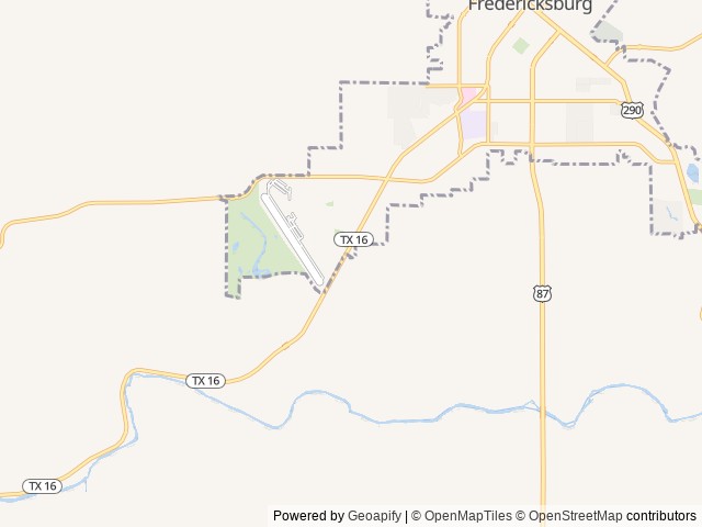 Map of Lantern Oaks RV Resort location at Fredericksburg, TX, United States