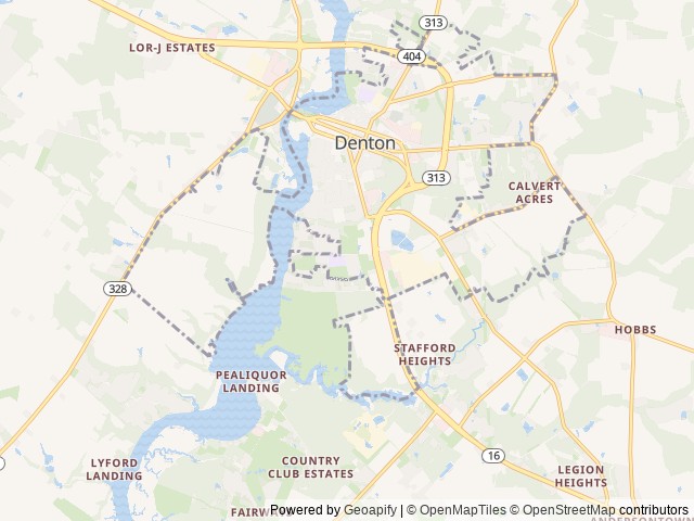 Map of Camp Mardela location at Denton, MD, United States