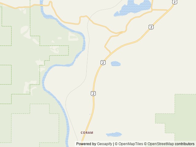 Map of Under Canvas Glacier location at Coram, MT, United States