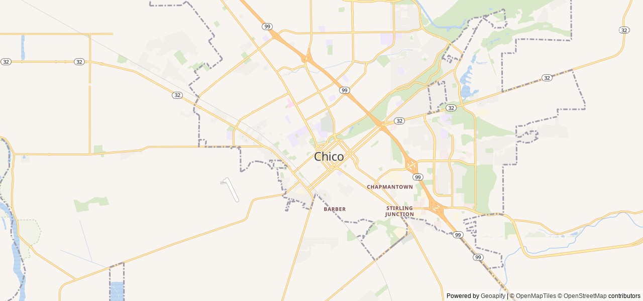 Map for 2018 Keystone Springdale sleeps 4 near Chico, CA