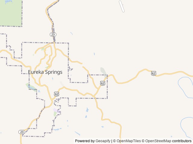 Map of Kettle Campground location at Eureka Springs, AR, United States