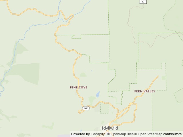 Map of Idyllwild Preserve Thousand Trails location at Idyllwild, CA, United States
