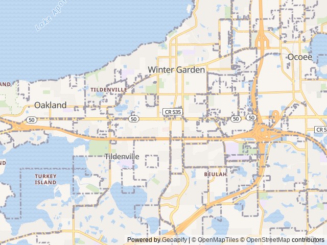 Map of Winter Garden RV Resort location at Winter Garden, FL, United States