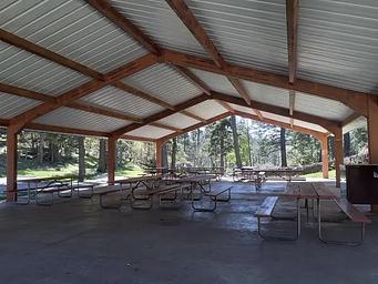 Group picnic area with food locker