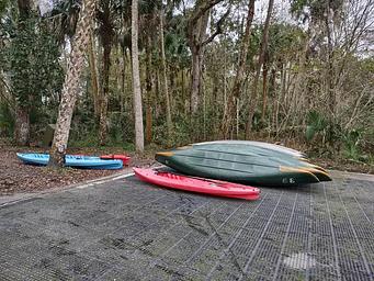 Canoes at our run launch