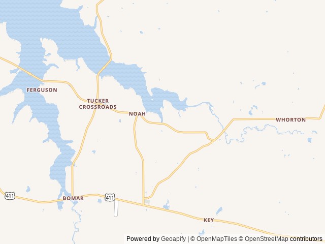 Map of Salt Lick Cove Campground location at Centre, AL, United States