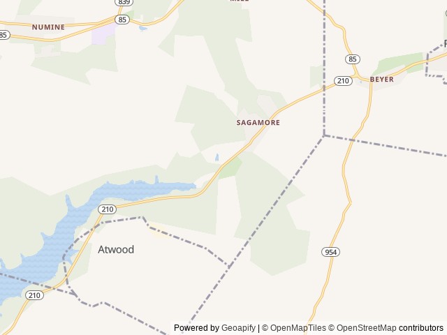 Map of Silver Canoe Campground location at Pennsylvania 16249, PA, United States