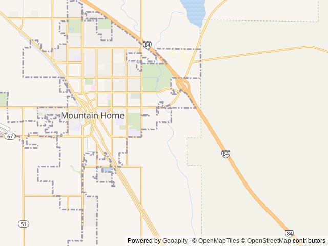 Map of Mountain Home RV Park location at Mountain Home, ID, United States