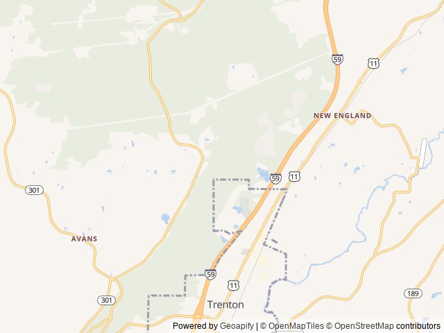 Map of Spectacular Sunrise RV Park location at Trenton, GA, United States
