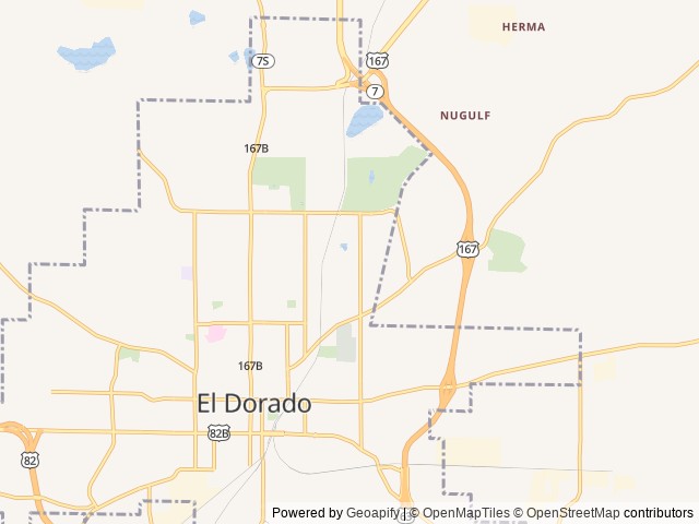 Map for Affordable Rv Rental- Ideal for Traveling Worker near El Dorado, LA