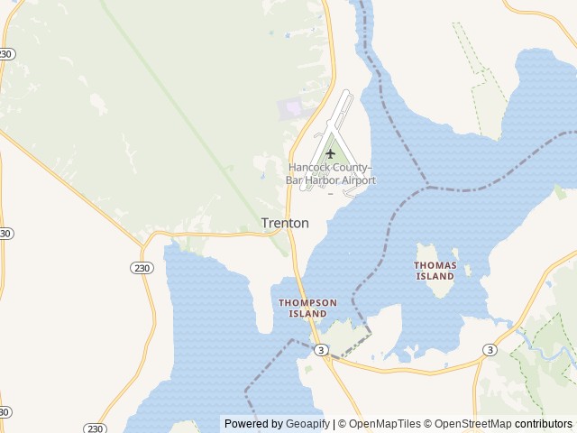 Map of Narrows Too Campground location at Trenton, ME, United States