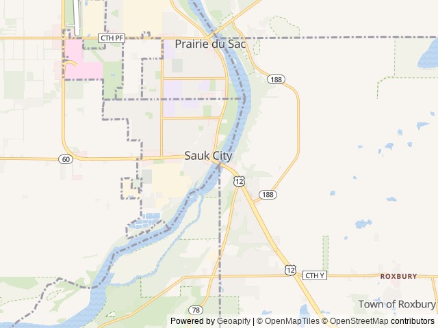 Map of Buddy's River Resort location at Sauk City, WI, United States