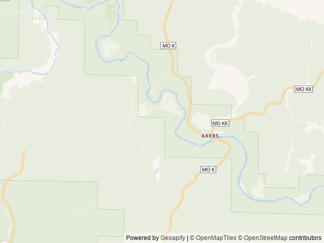 Map of Akers location at Jadwin, MO, United States