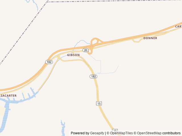 Map of Bayou Black RV Park location at Gibson, LA, United States