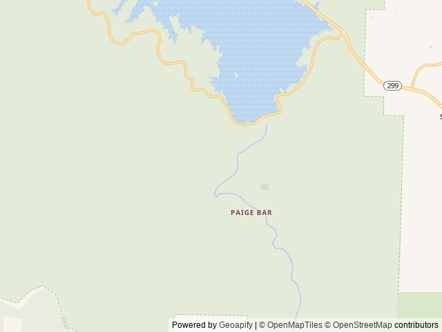 Map of Peltier Bridge Primitive Campground location at Whiskeytown, CA, United States