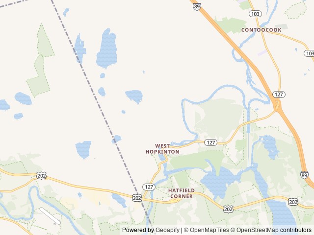 Map of Sandy Beach RV Resort location at Warner, NH, United States