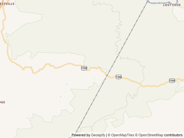 Map of Glamping Retro location at Erwin, TN, United States