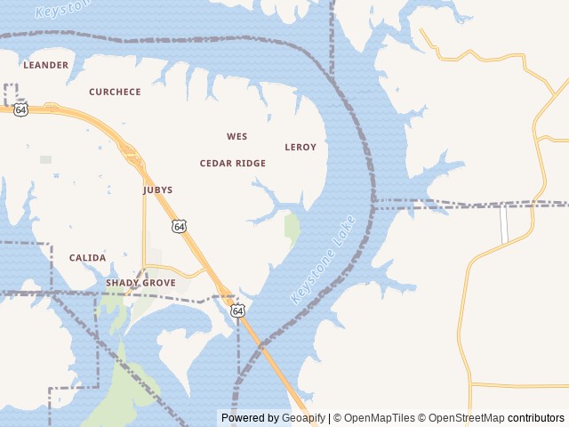 Map of Washington Irving South location at Cleveland, OK, United States