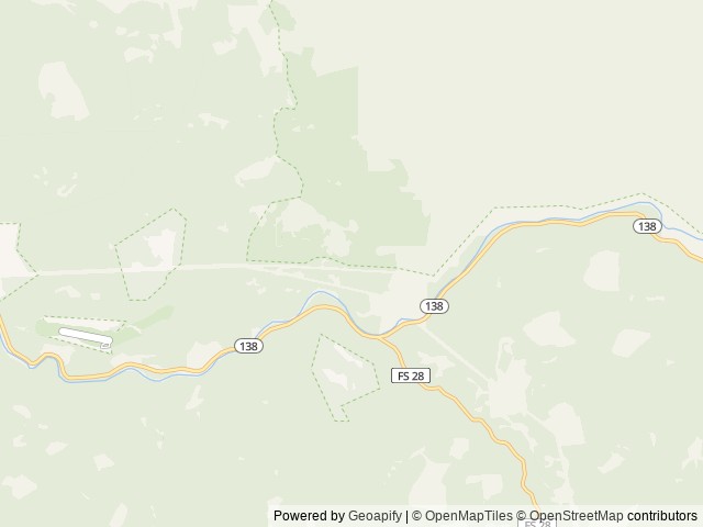 Map of Eagle Rock Campground location at Glide, OR, United States