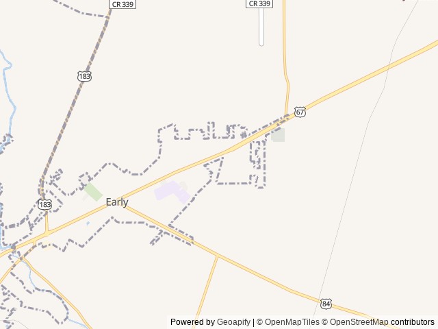 Map of J's RV Park location at Early, TX, United States