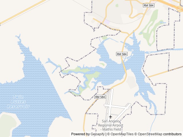 Map of Spring Creek Marina and RV Park location at San Angelo, TX, United States