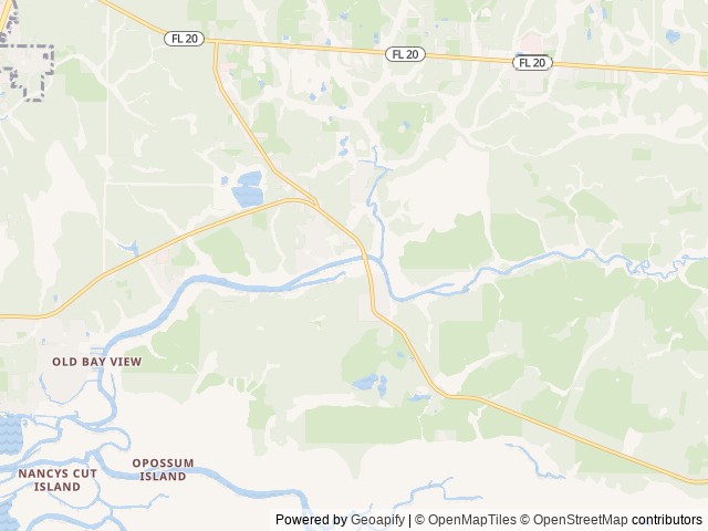 Map of Up The Creek RV Resort location at Freeport, FL, United States