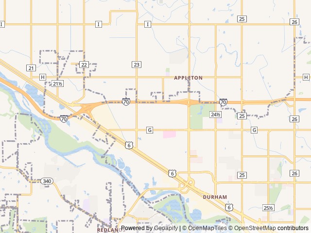 Map of Canyon View RV Resort location at Grand Junction, CO, United States