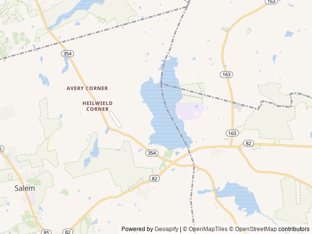 Map of Indianfield Co-Op Campground location at Salem, CT, United States