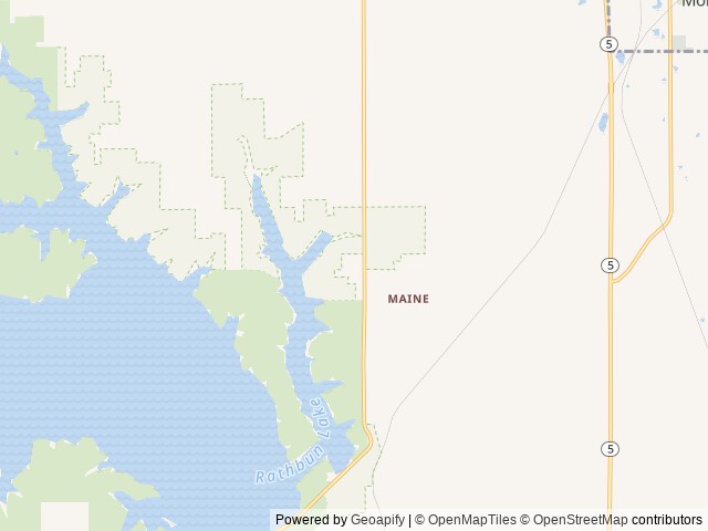Map of Buck Creek (Rathbun Lake) location at Centerville, IA, United States